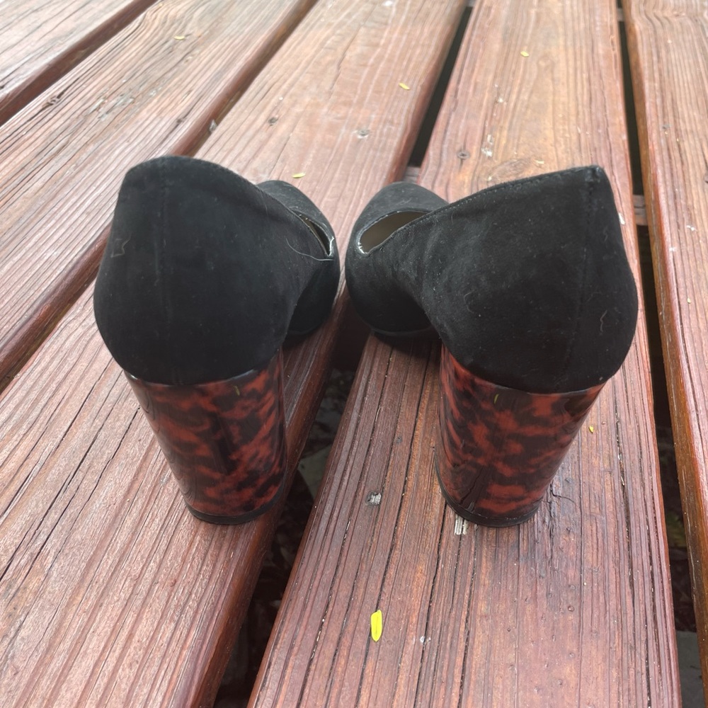 Farylrobin Black Suede Tortoise Block Heels - image 4